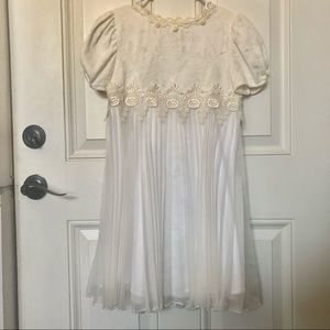 Girls White Electric Pleated Dress Size 10